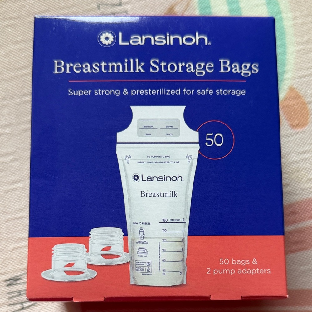 Lansinoh Blue and Red Breastmilk Storage Set